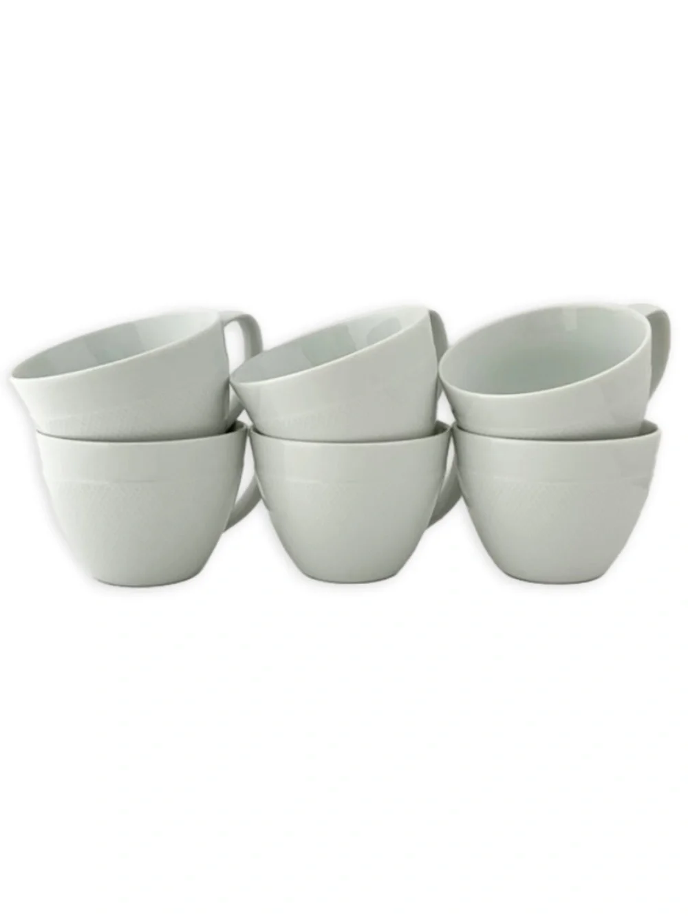 Flat Cup set of 6 Textured by POTTERY BARN CHINA Mint Condition